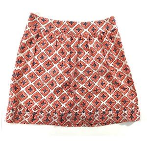 LOFT A-line skirt orange blue purple white (E437)